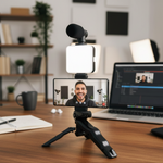 CreatorSet 3-in-1™ – Trípode + Micrófono + Luz LED